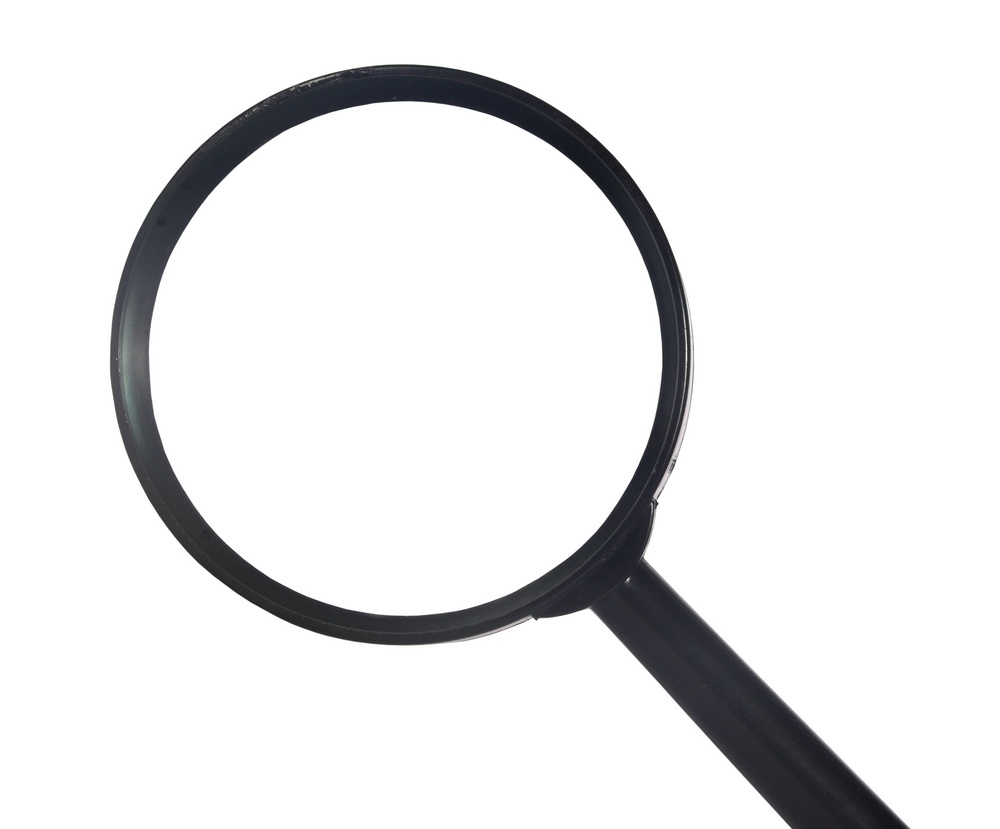 black magnifying glass detail